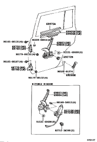 6878012090-HINGE ASSY, RR DOOR