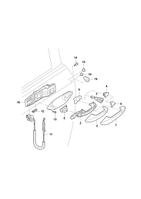8Y0959121-Handle assy-outer