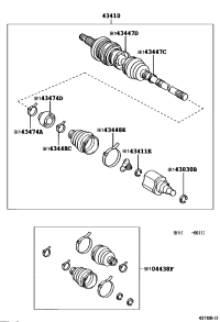 434100D240-SHAFT ASSY, FRONT DRIVE, RH