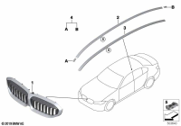 51135A54555-SHADOW-LINE RADIATOR GRILLE WITHOUT A CAMERA