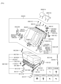 896102E001-Recl assy-rr seat otr lh