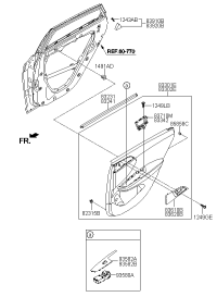 93582B3010PE2-Bezel-power window sub rh