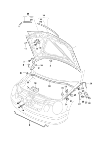 6Q0823509G-Piece, hatch lock lower