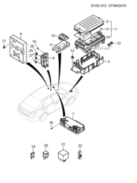 9017045-Block, accessory wiring harness (incl. 2-3,24)