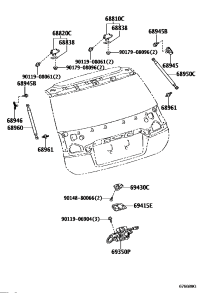 6881047010-Hinge assy, back door, rh/lh