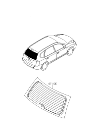 871101D011-GLASS ASSY-RR WDW