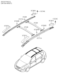 872621D501-COVER-ROOF RACK RR RH