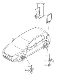 5G0907324-Bracket, for ecu damper cont unit