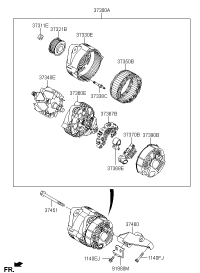 373003C170-ALTERNATOR, 12V 80A 4PK, TOYOTA