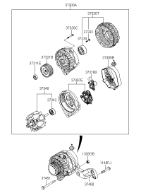 3730039435-ALTERNATOR, 12V 80A 4PK, TOYOTA