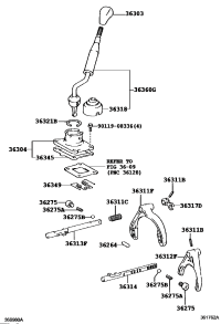 3630435061-Retainer sub-assy, transfer control shift lever