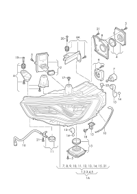 8V0941773-LED HEADLIGHT/718 BOXTER
