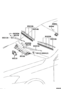8521253070-BLADE, FR WIPER, RH