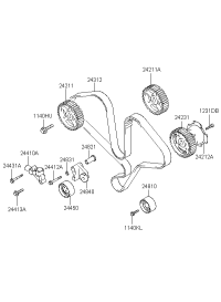 2445035530-Pulley, Tensioner, Belt, Timing, Assy, 2.5/2.7L