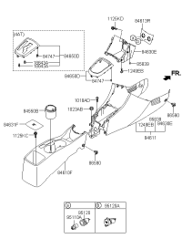 846140U000RY-Console assy-rr floor