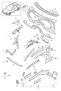 95850145100GRV-Bracket cowl panel shock absorber stay primed