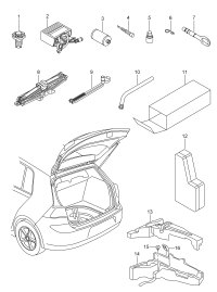 1K0803899D-Bolt, for spare wheel mounting