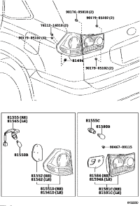 8158148090-LENS AND BODY, REAR LAMP, RH