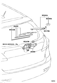 850800T010-MOTOR AND BRACKET ASSY, REAR WIPER