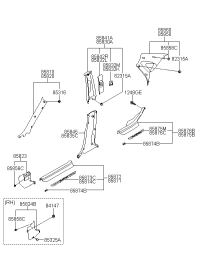 858700Q1009Y-TRIM ASSY-FR DR SCUFF LH