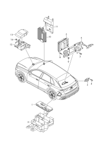 4M0959107B-Control unit, for rear hatch cover