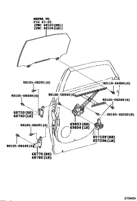 6980148060-REGULATOR SUB-ASSY, REAR DOOR WINDOW, RH