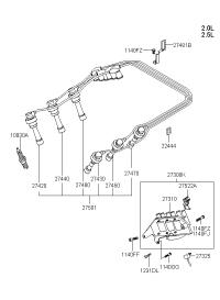 2743037101-Cable assy-spark plug no.2