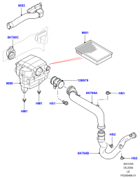 LR020024-DUCT - AIR V6 4LTR ENGINE