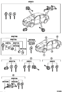 690050D230-CYLINDER SET, LOCK