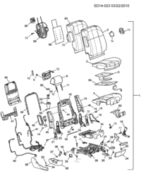 93734775-Pad, front seat cushion (incl. 5,64; Parts of 1)