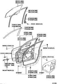 6786142070-WEATHERSTRIP, FRONT DOOR, RH