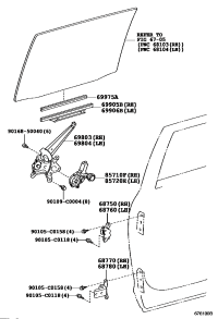 699060E020-Channel sub-assy, rear door glass, lh