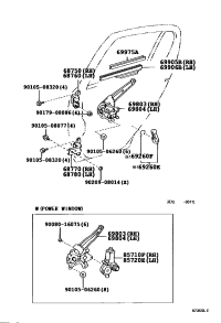 698030D020-REGULATOR SUB-ASSY, REAR DOOR WINDOW, RH