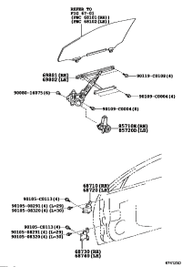 698010P010-REGULATOR SUB-ASSY, FRONT DOOR WINDOW, RH