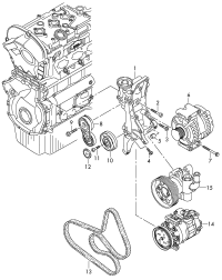 06H903143E-Bracket, for 3-phase alternator & refrigerant compressor
