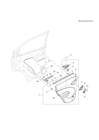 9031333-Plate, rr dr armrest switch