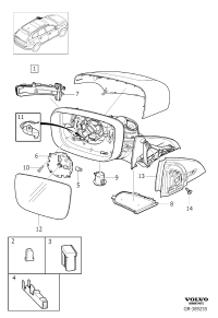 31395106-Mirror glass, r <br EXC (KR), (ARAB), CH 421700-609245