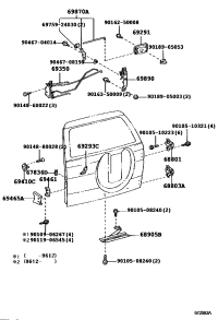 6880160030-HINGE ASSY, BACK DOOR, RH