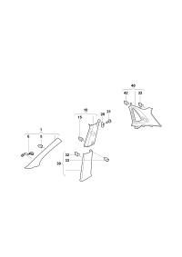 34D867233AY20-Trim, a pillar for## models with four speakers pearl gray