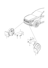 4M0951223C-HORN TRUMPET 12V 400/500HZ VW