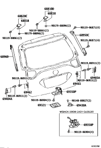 6895028321-STAY ASSY, BACK DOOR, RH