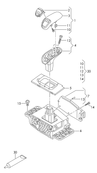 4H1713139P-Piece-shift lever upr (leather)