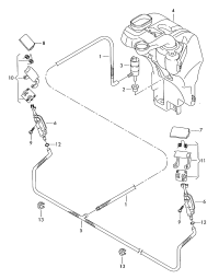 4E0955667C-Hose for vehicles with headlamp cleaning unit