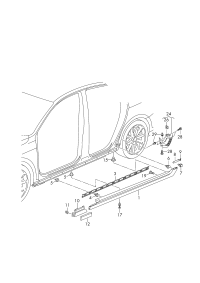 3G0853857D-Garnish assy-s/rail lwr