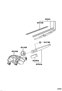 8513064010-MOTOR AND BRACKET ASSY, REAR WIPER