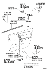 6749102600-GARNISH, FRONT DOOR LOWER FRAME BRACKET, RH