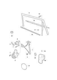 5JK839462A-WINDOW LIFTER PORSCHE LH RR