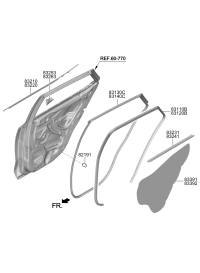 83110K8000-W/STRIP-RR DR BODY SIDE LH