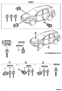 690520D120-CYLINDER & KEY SET, DOOR LOCK, LH