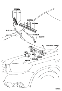 852210E030-ARM, FR WIPER, LH